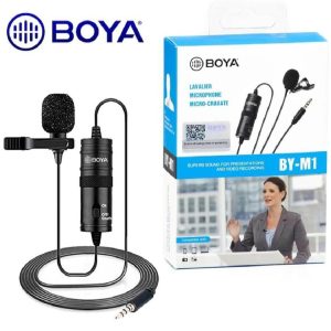 Boya M1 Original Lavalier Microphone – Universal Clip-On Mic for Smartphone, DSLR, PC (6m Cable)
